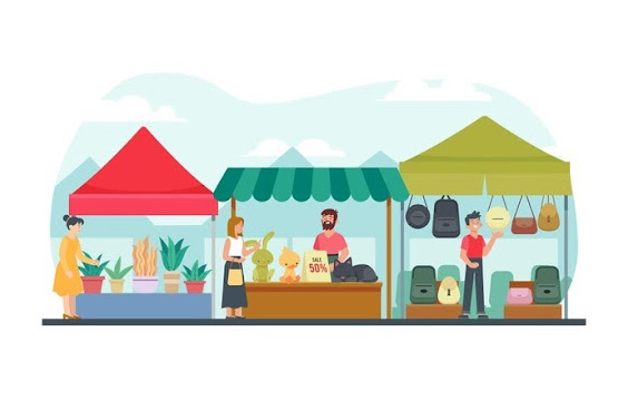 Wholesale market illustration