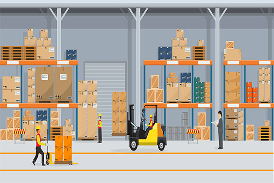 warehouse and goods